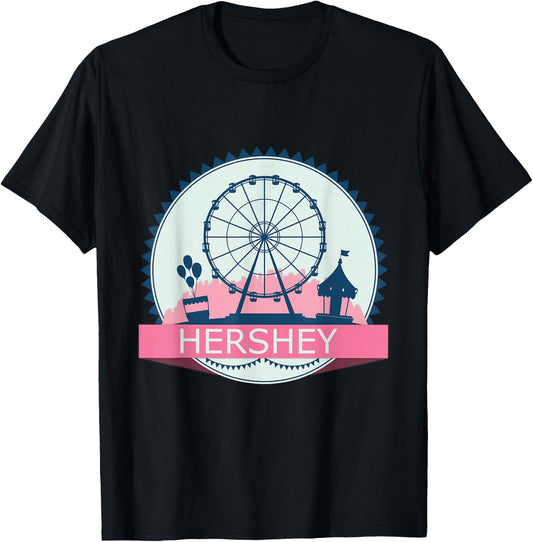 Vintage Hershey PA, Pennsylvania, Park Retro T-Shirt - T-Shirt | Black