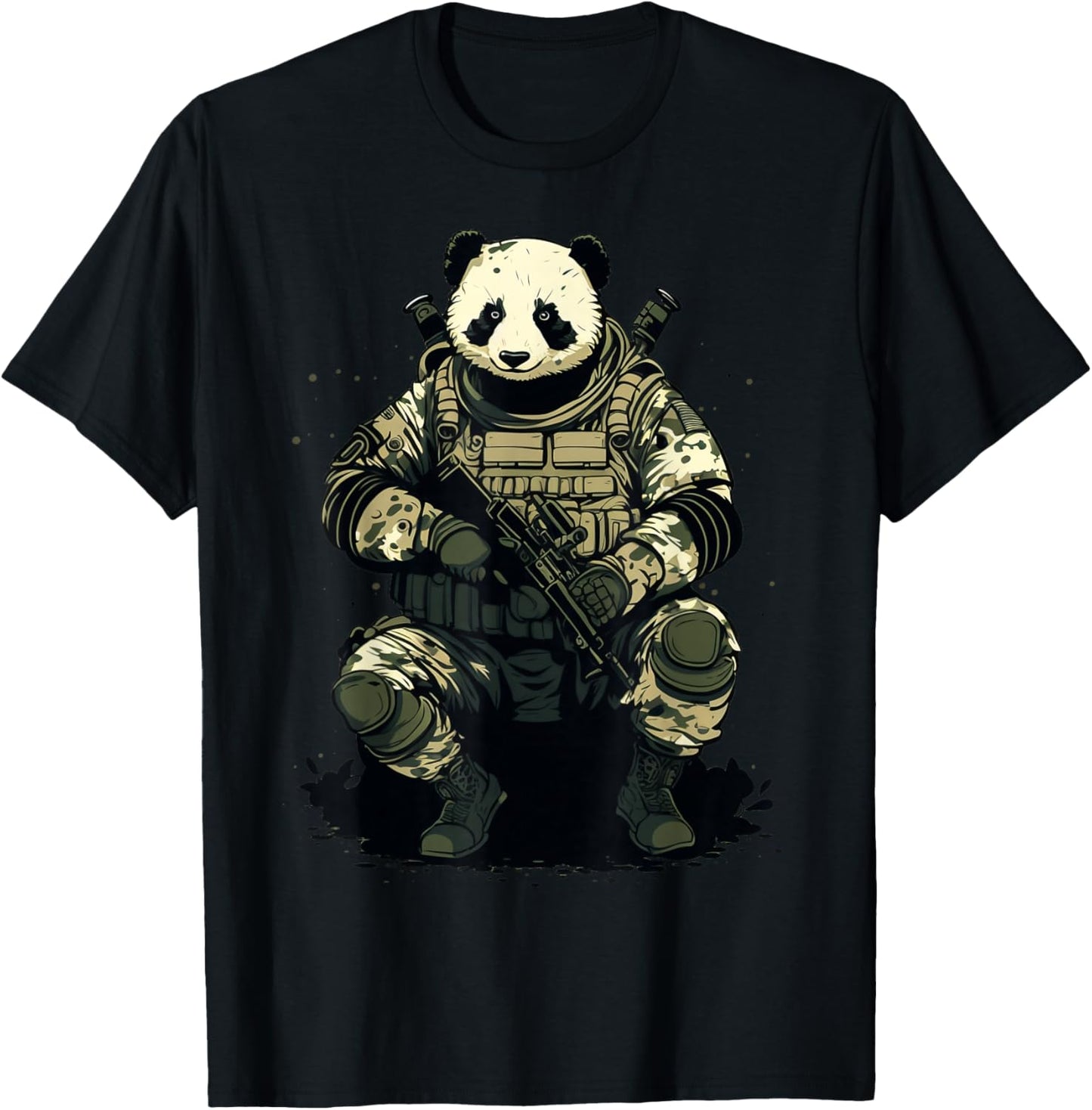 Soldier Panda Army Military Panda T-Shirt - T-Shirt | Black
