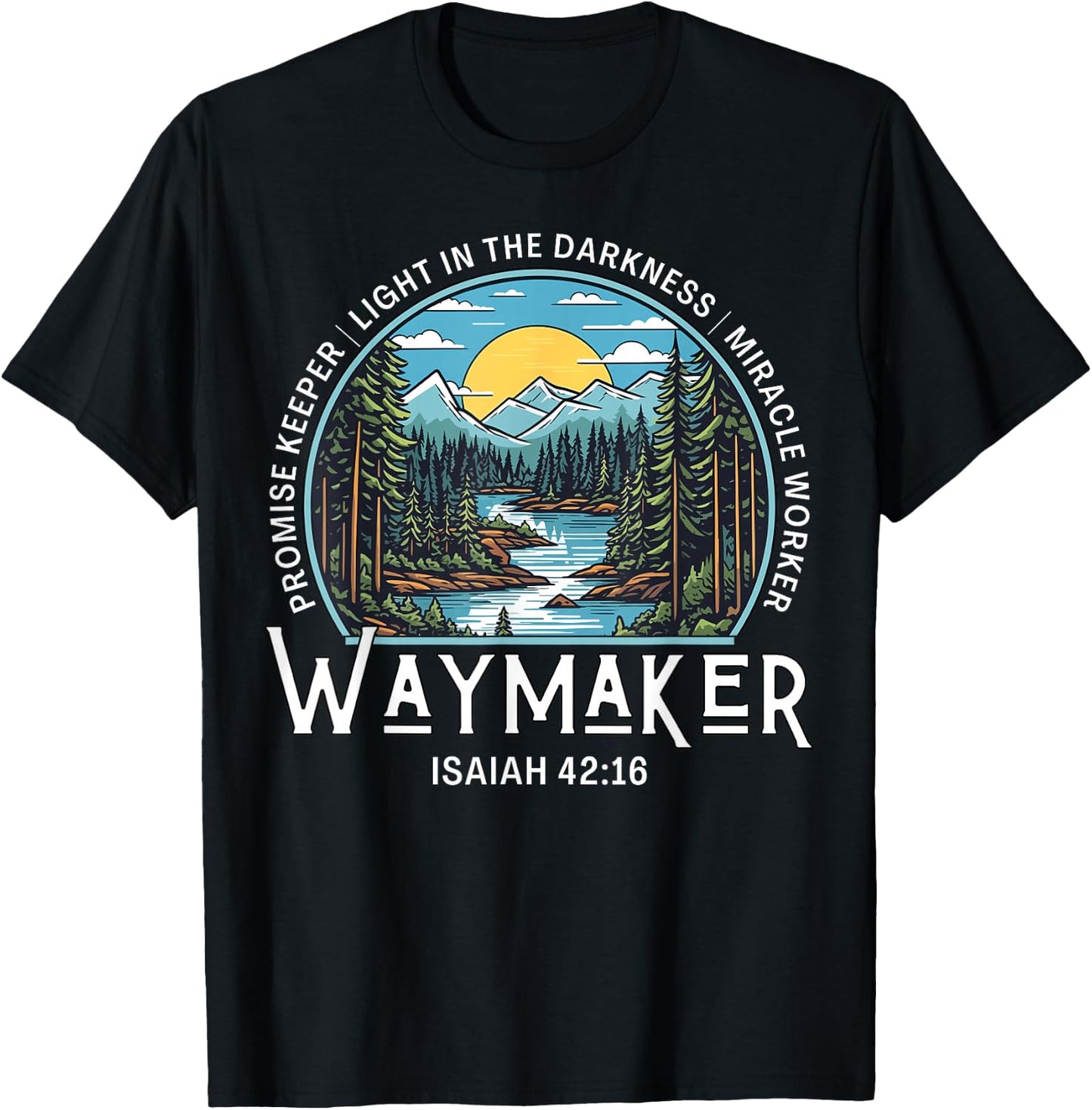 Waymaker Promise Keeper Miracle Worker Christian Bible Verse T-Shirt - T-Shirt | Black