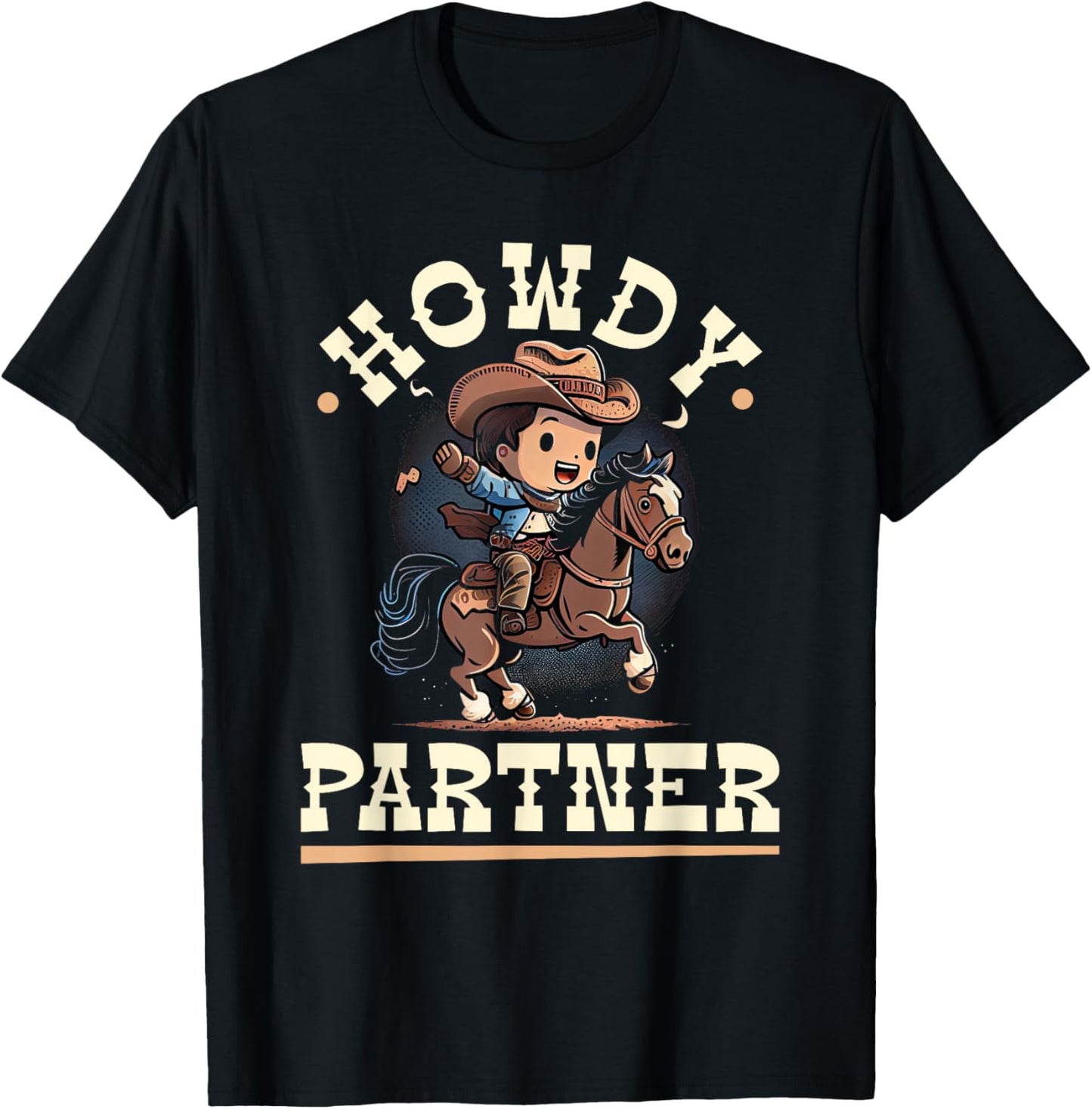 Howdy Partner, Cowboy Rodeo Toddler Boys T-Shirt - T-Shirt | Black
