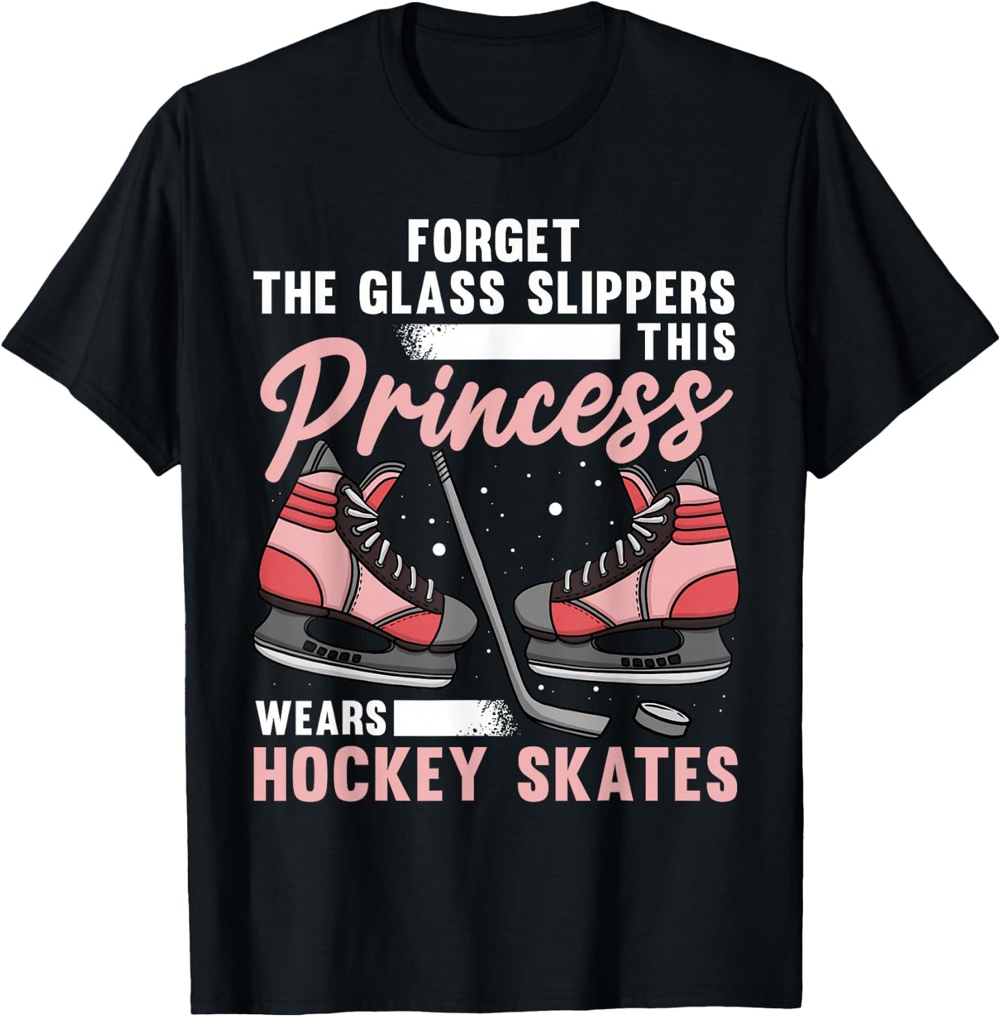 Funny Ice Hockey Art Girls Ice Hockey Player Lover T-Shirt - T-Shirt | Black