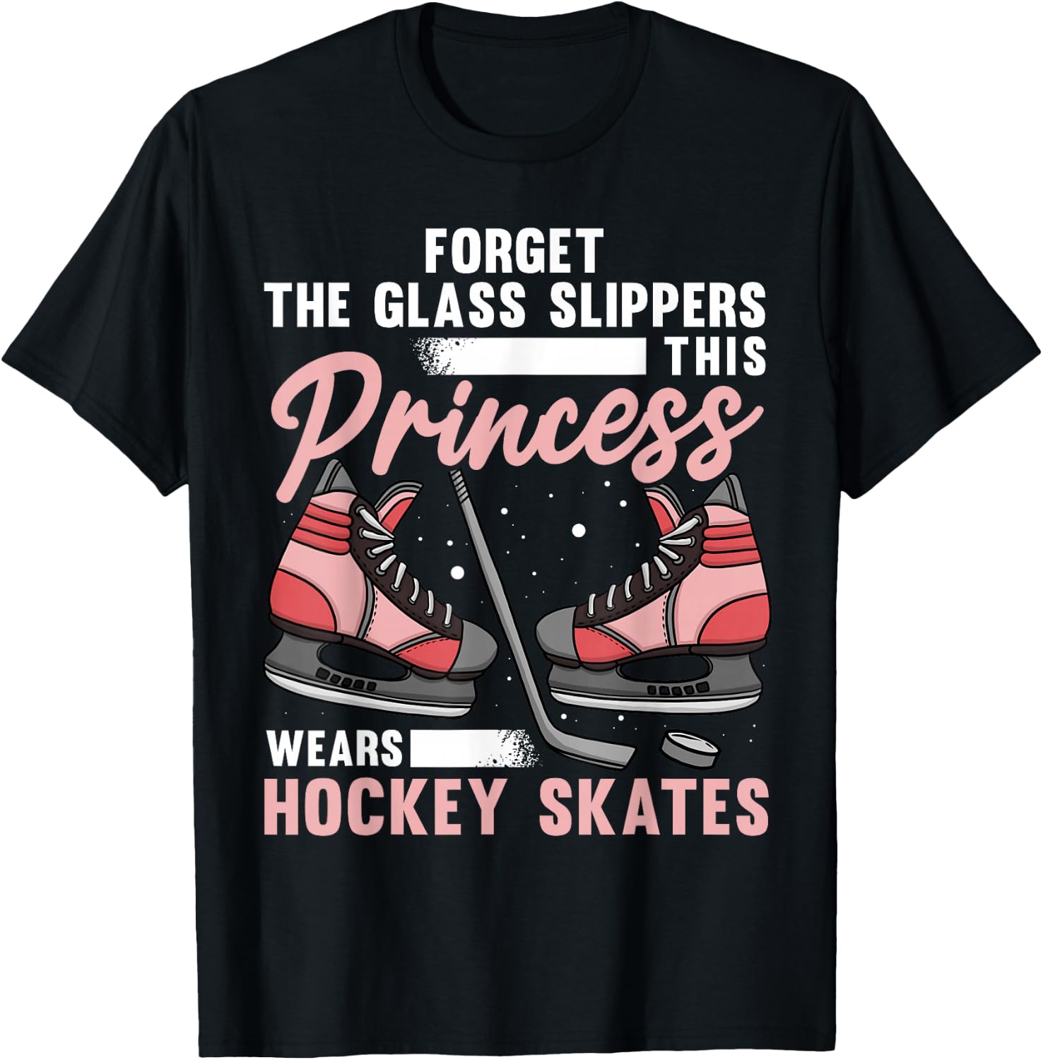 Funny Ice Hockey Art Girls Ice Hockey Player Lover T-Shirt - T-Shirt | Black