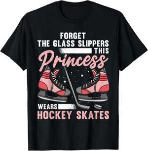 Funny Ice Hockey Art Girls Ice Hockey Player Lover T-Shirt - T-Shirt | Black
