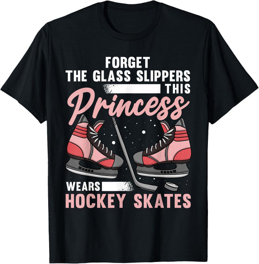 Funny Ice Hockey Art Girls Ice Hockey Player Lover T-Shirt - T-Shirt | Black