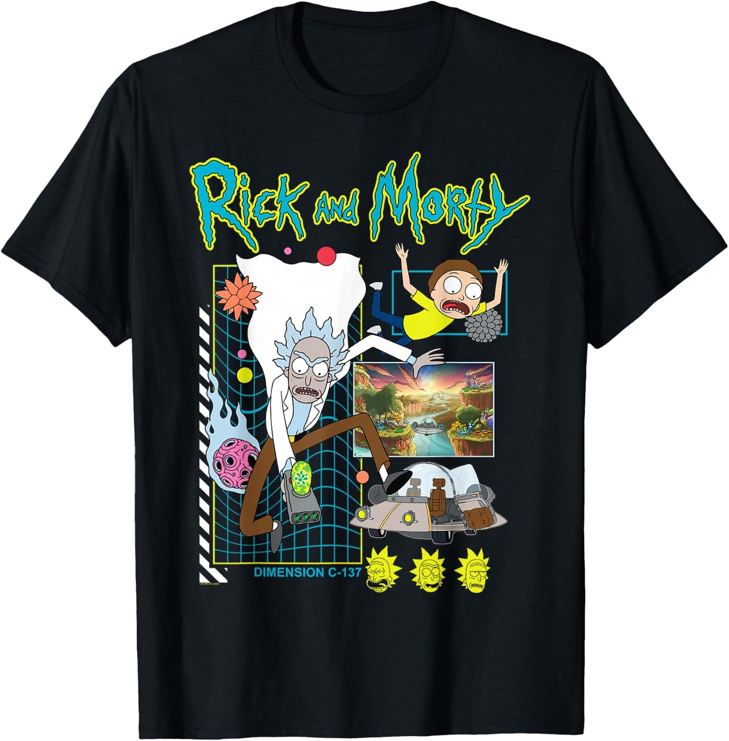 Rick and Morty Scene Adult Cartoon Fashion T-Shirt - T-Shirt | Black
