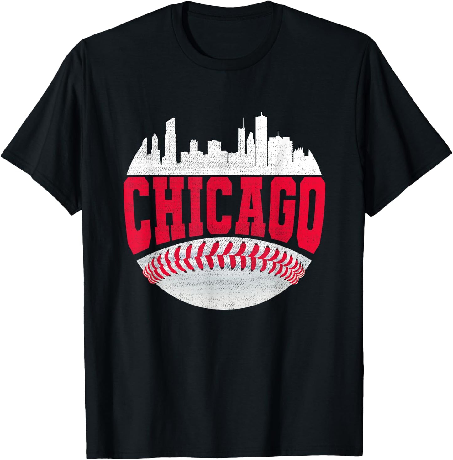 Funny Chicago Vintage Baseball Lover Player Graphic T-Shirt - T-Shirt | Black