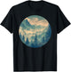 Foggy Forest Pine Tree Woods Green Nature T-Shirt - T-Shirt | Black
