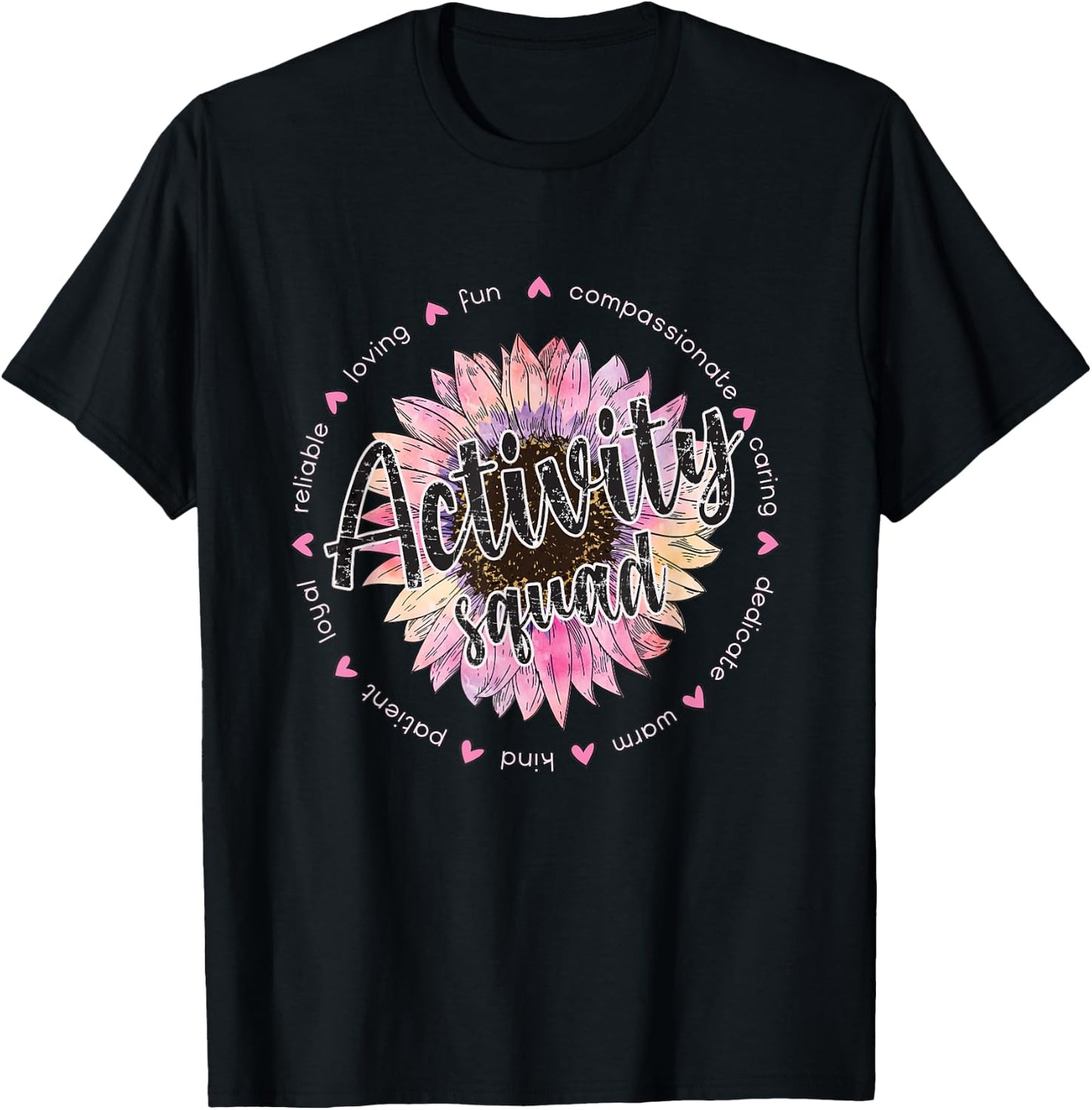 Activity Director Appreciation Activity Coordinator Flower T-Shirt - T-Shirt | Black