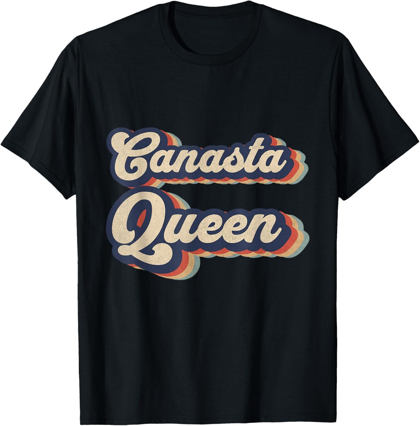 Funny Canasta Card Games Outfits Canasta Queen Vintage Designs Funny Canasta Card Game T-Shirt - T-Shirt | Black