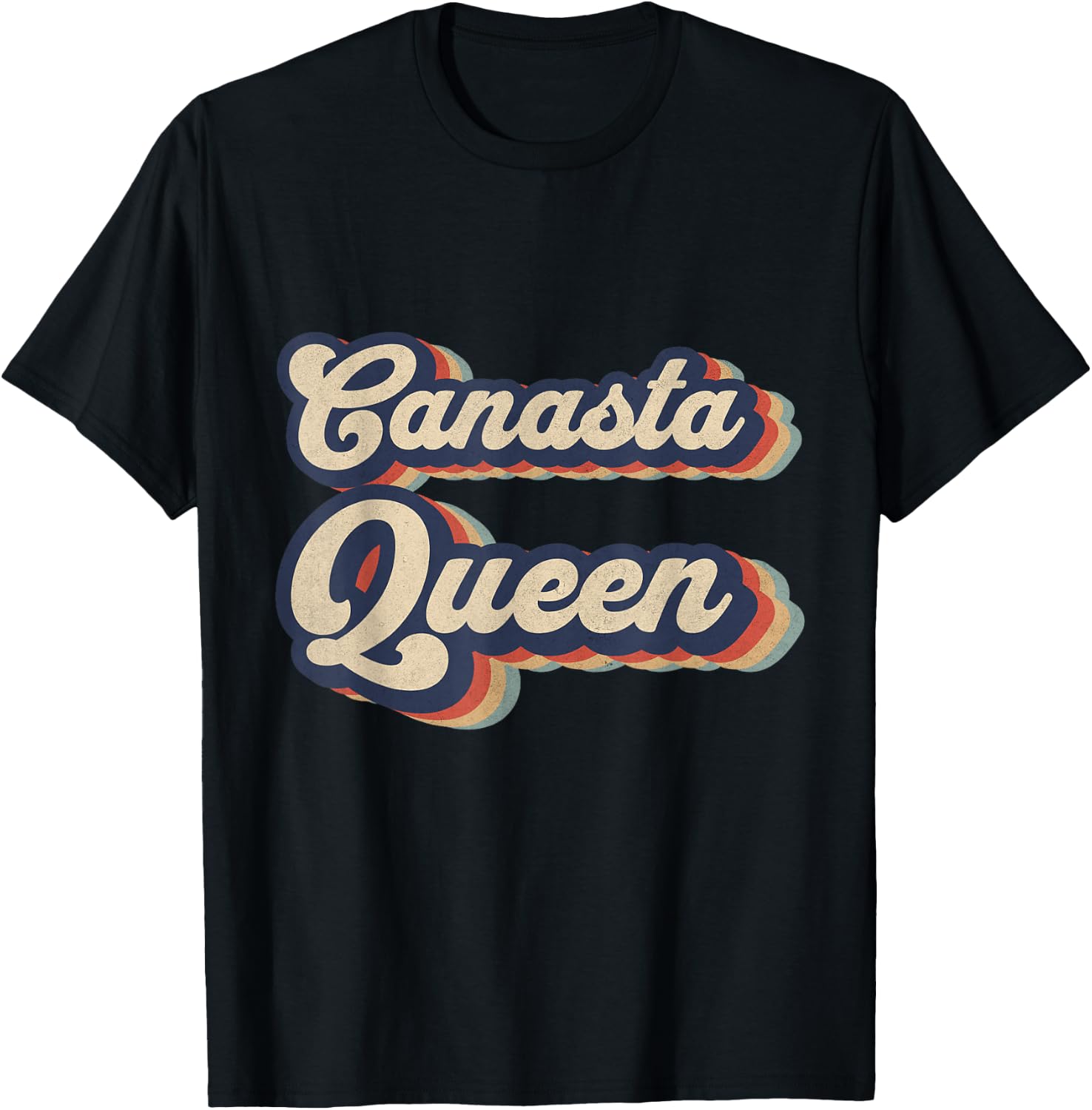 Funny Canasta Card Games Outfits Canasta Queen Vintage Designs Funny Canasta Card Game T-Shirt - T-Shirt | Black