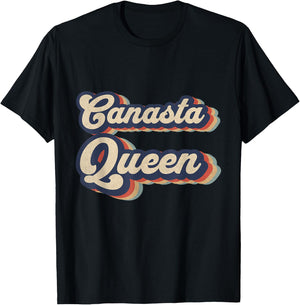 Funny Canasta Card Games Outfits Canasta Queen Vintage Designs Funny Canasta Card Game T-Shirt - T-Shirt | Black
