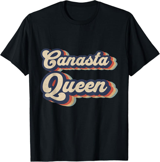 Funny Canasta Card Games Outfits Canasta Queen Vintage Designs Funny Canasta Card Game T-Shirt - T-Shirt | Black