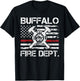Buffalo New York Fire Department Thin Red Line Logo T-Shirt - T-Shirt | Black
