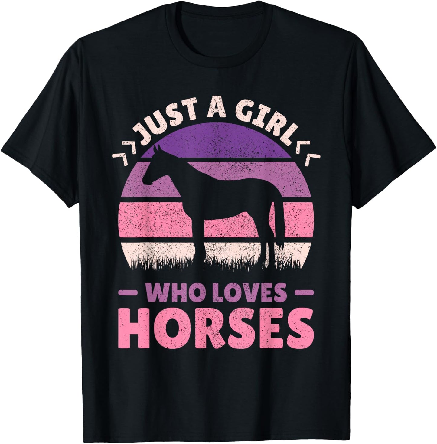 Just A Girl Who Loves Horses Women Horse Stuff Horse Lovers T-Shirt - T-Shirt | Black