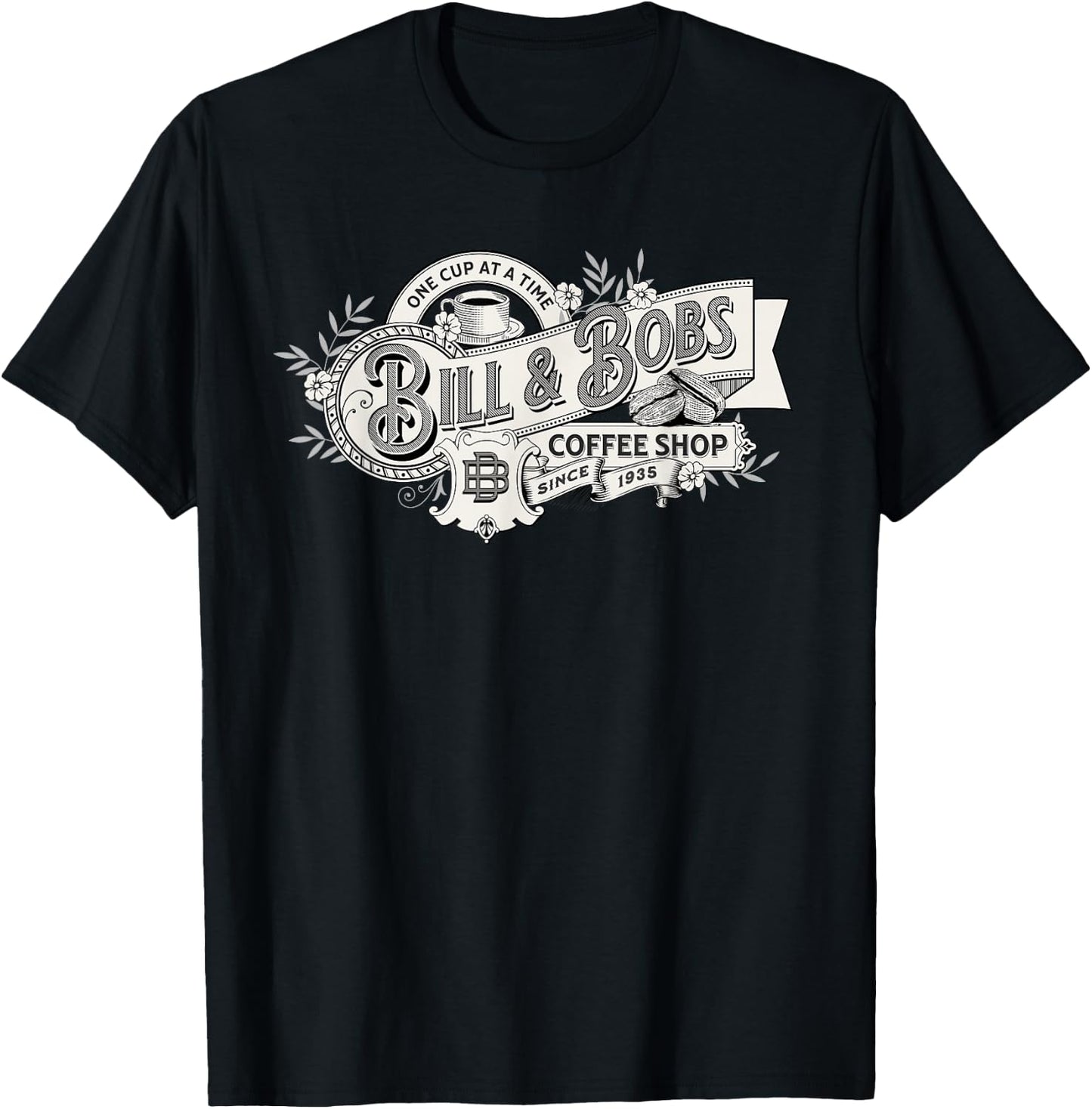 Bill and Bob's Coffee Shop Vintage AA 12 Step Recovery Sober T-Shirt - T-Shirt | Black