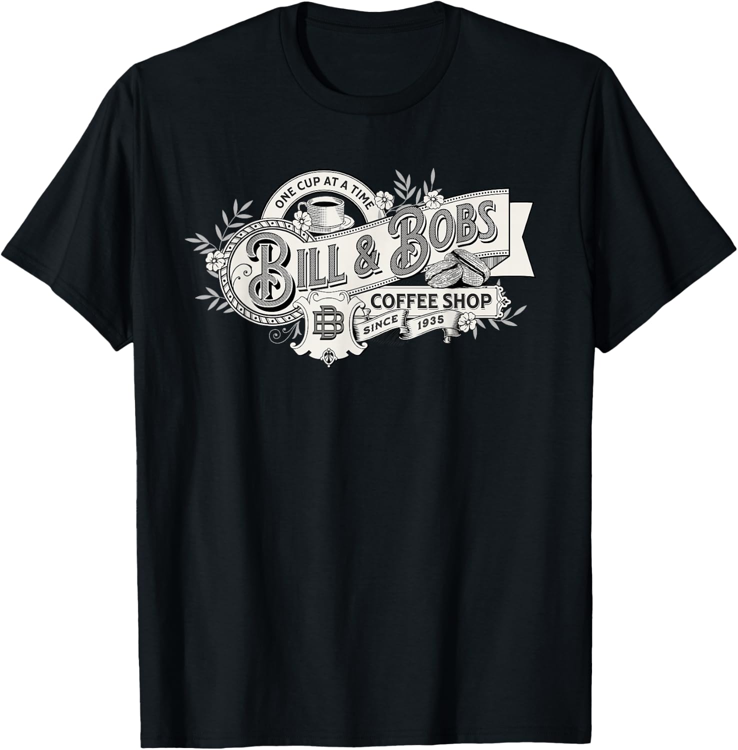 Bill and Bob's Coffee Shop Vintage AA 12 Step Recovery Sober T-Shirt - T-Shirt | Black