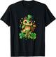 Chibi Owl Adorable St Patrick's Day Bird Lover Cute Clover T-Shirt - T-Shirt | Black