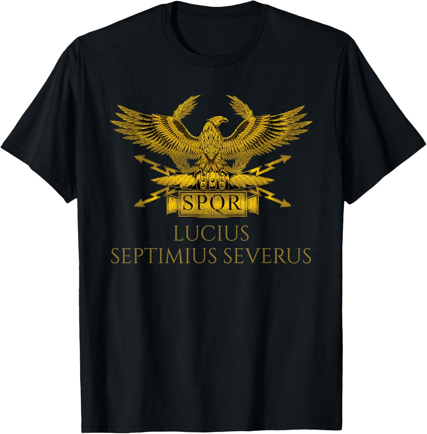 Ancient Rome - Roman Emperor Septimius Severus - SPQR Eagle T-Shirt - T-Shirt | Black