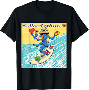 MacArthur - Surfing Pyramid Text Goddess T-Shirt - T-Shirt | Black