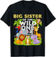 Big Sister Of The Wild One Birthday Zoo Animal Safari Jungle T-Shirt - T-Shirt | Black