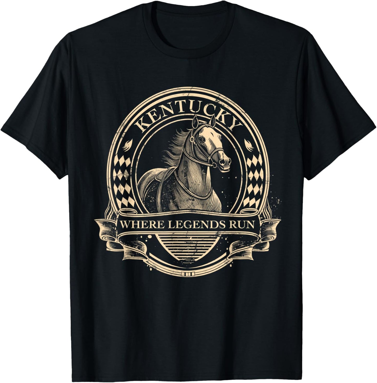 Horse Racing Vintage Derby Horse Jockey Costume T-Shirt - T-Shirt | Black