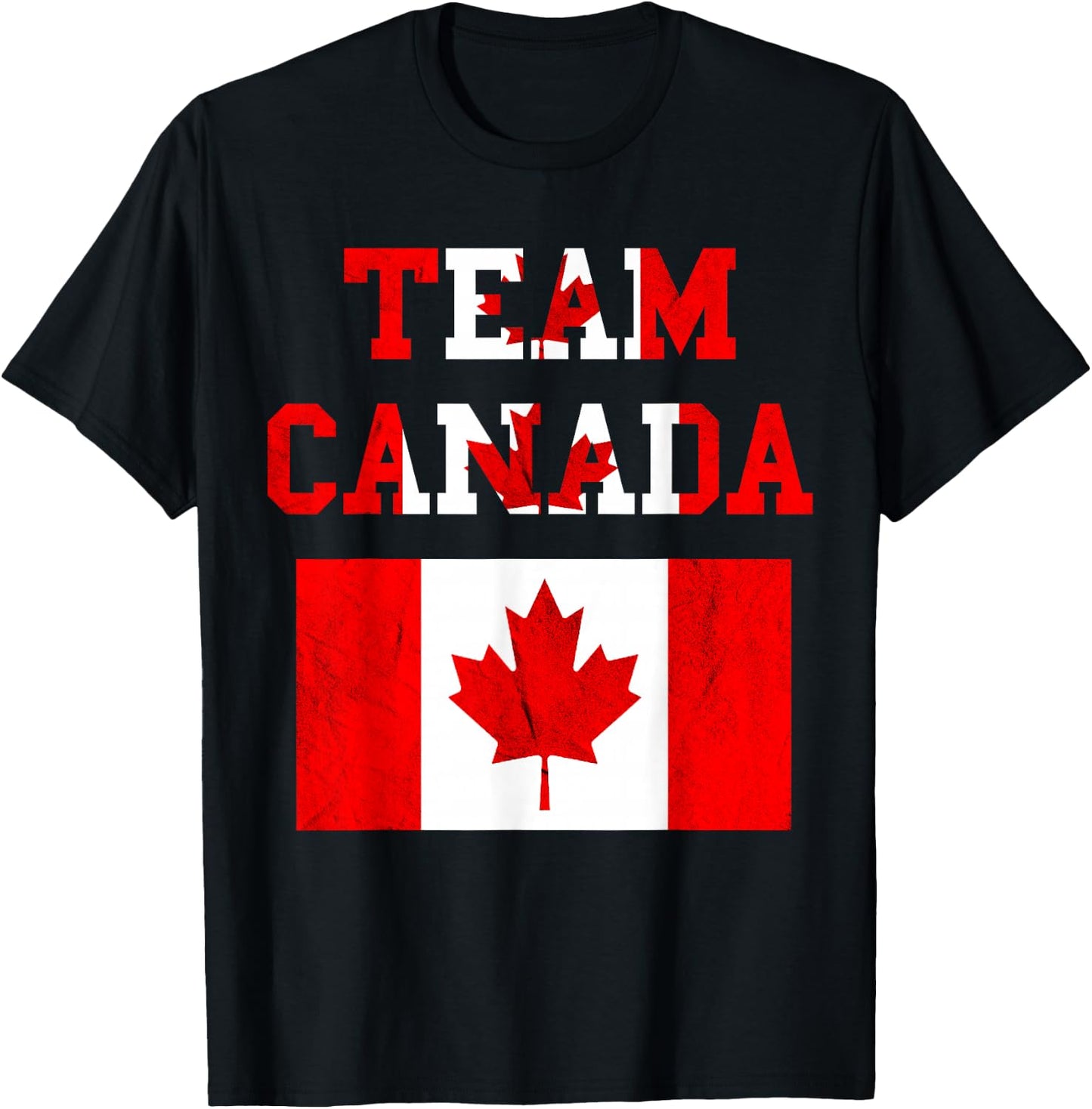 Team Canada Maple Leaf Canadian Soccer Team Canada Flag T-Shirt - T-Shirt | Black