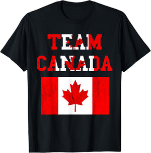 Team Canada Maple Leaf Canadian Soccer Team Canada Flag T-Shirt - T-Shirt | Black