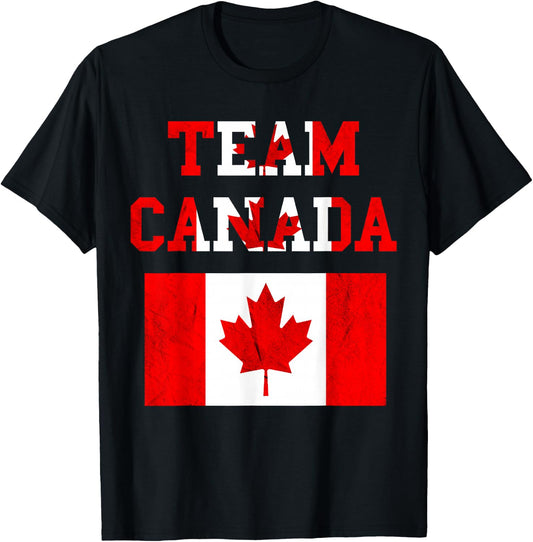 Team Canada Maple Leaf Canadian Soccer Team Canada Flag T-Shirt - T-Shirt | Black