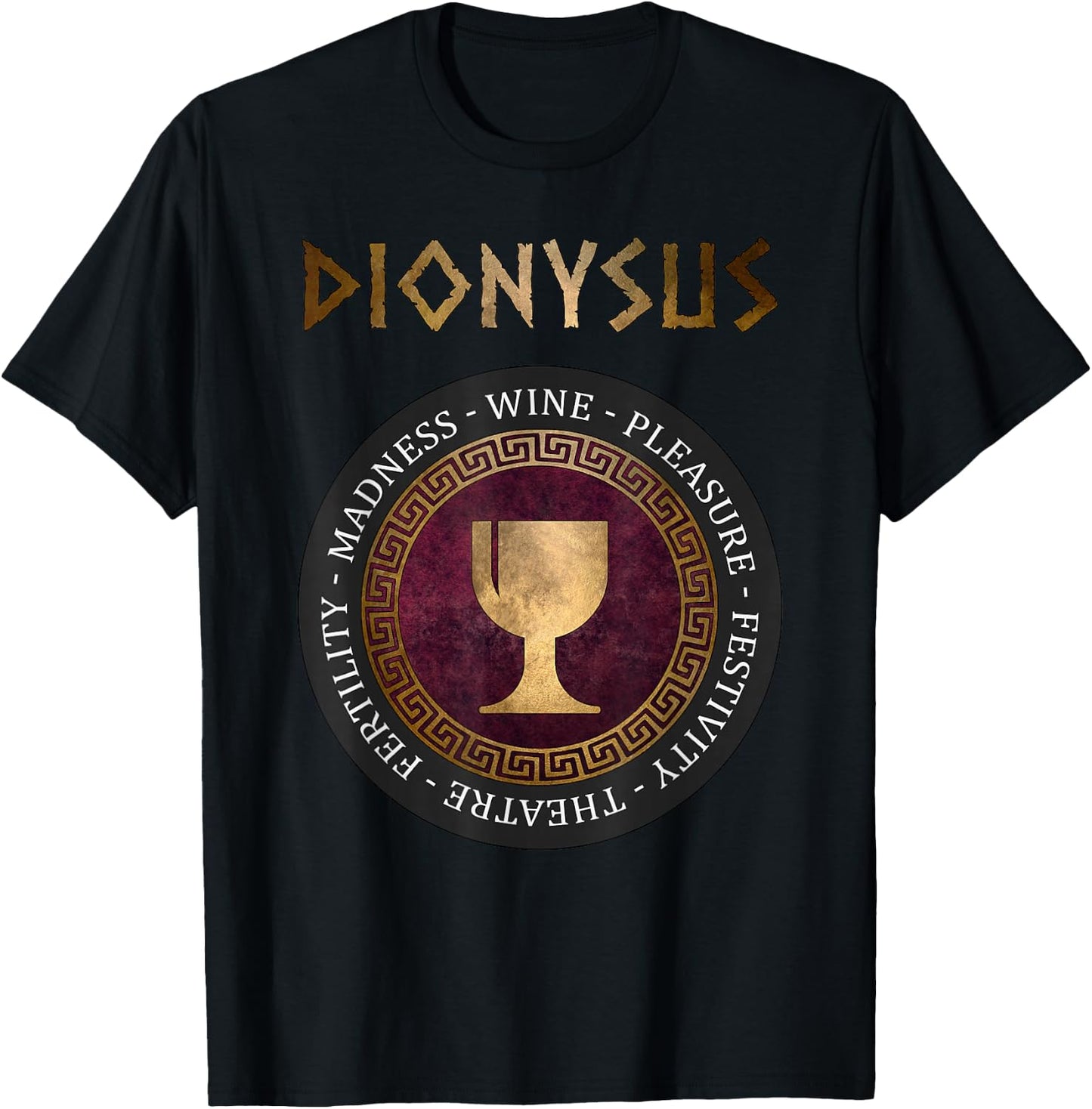Dionysus Ancient Greek God of Wine and Festivities T-Shirt - T-Shirt | Black