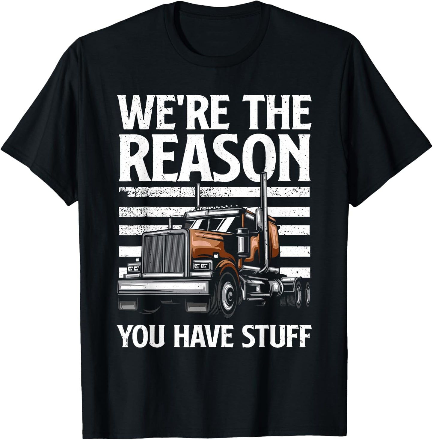 Funny Trucker Design Women Semi Truck Driver Lover T-Shirt - T-Shirt | Black