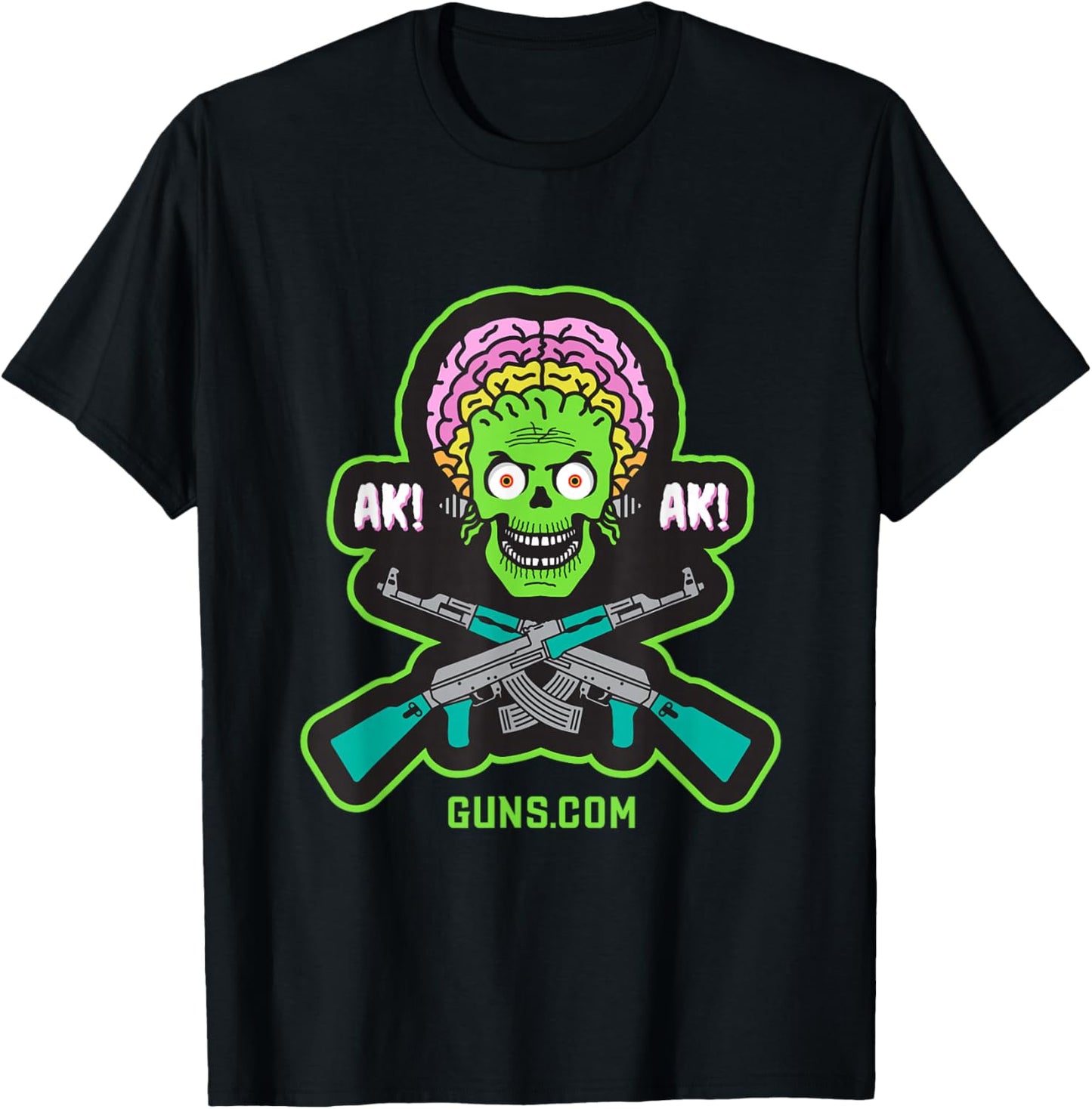 Guns.com AK-47 Alien - Women's Classic Fit Black Short Sleeve - Small T-Shirt - T-Shirt | Black