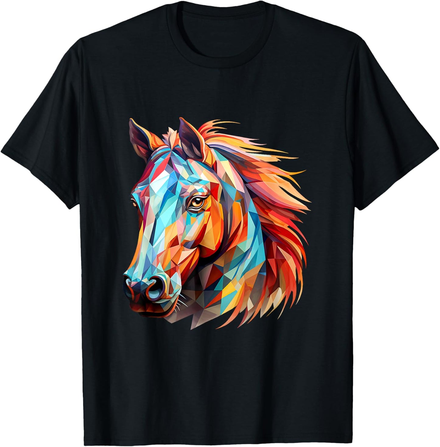 Horse Colorful T-Shirt - T-Shirt | Black