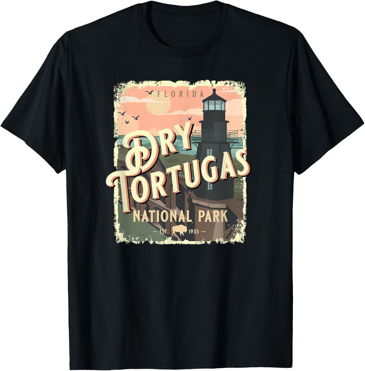 Dry Tortugas National Park Florida Keys Sea Coast Souvenir T-Shirt - T-Shirt | Black