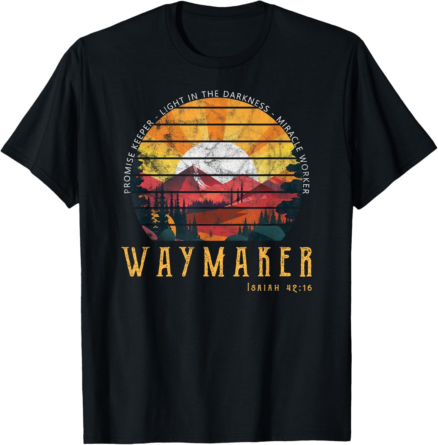 Vintage Waymaker Promise Keeper Miracle Worker Christian T-Shirt - T-Shirt | Black