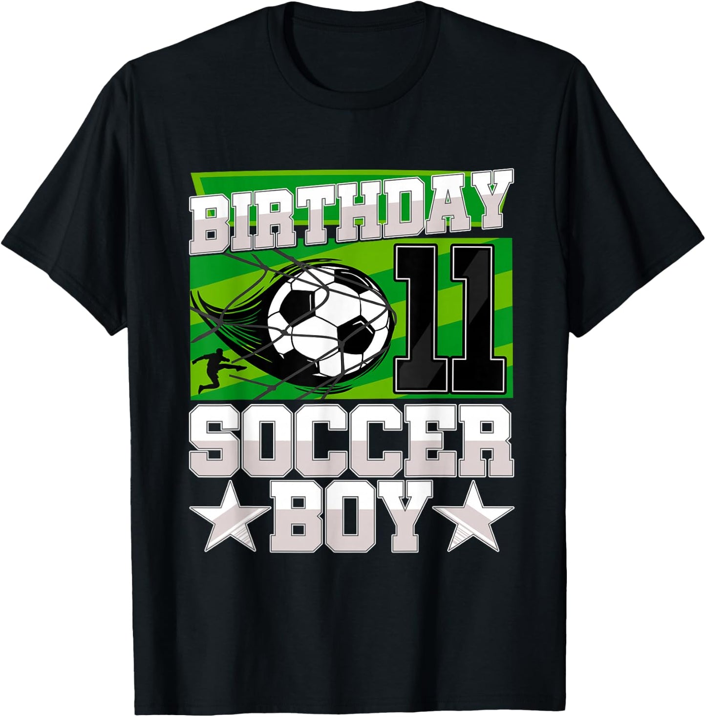 Soccer Birthday Party - 11th Birthday Boy 11 Years Old T-Shirt - T-Shirt | Black