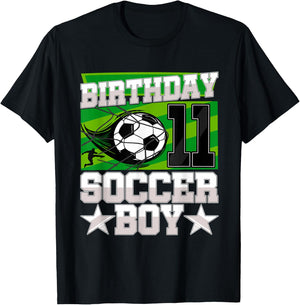 Soccer Birthday Party - 11th Birthday Boy 11 Years Old T-Shirt - T-Shirt | Black