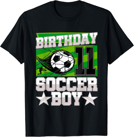 Soccer Birthday Party - 11th Birthday Boy 11 Years Old T-Shirt - T-Shirt | Black