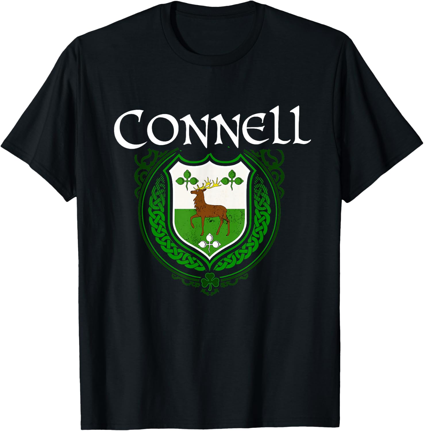 Connell Surname Irish Clan Tartan Badge Ireland T-Shirt - T-Shirt | Black
