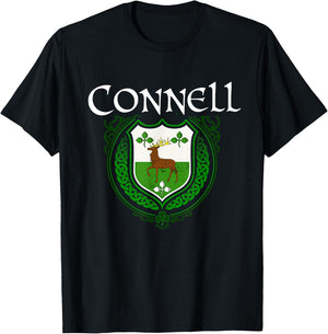 Connell Surname Irish Clan Tartan Badge Ireland T-Shirt - T-Shirt | Black