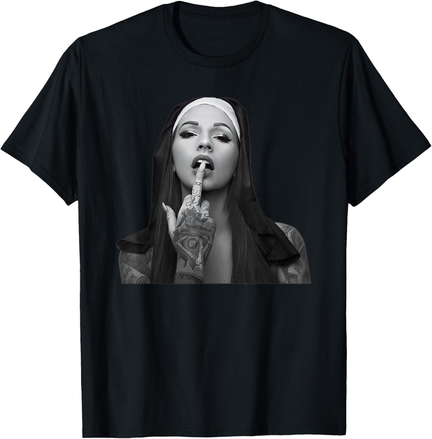 Satanic Nun Tattoos Unholy T-Shirt - T-Shirt | Black
