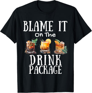 Blame It On The Drink Package T-Shirt - T-Shirt | Black