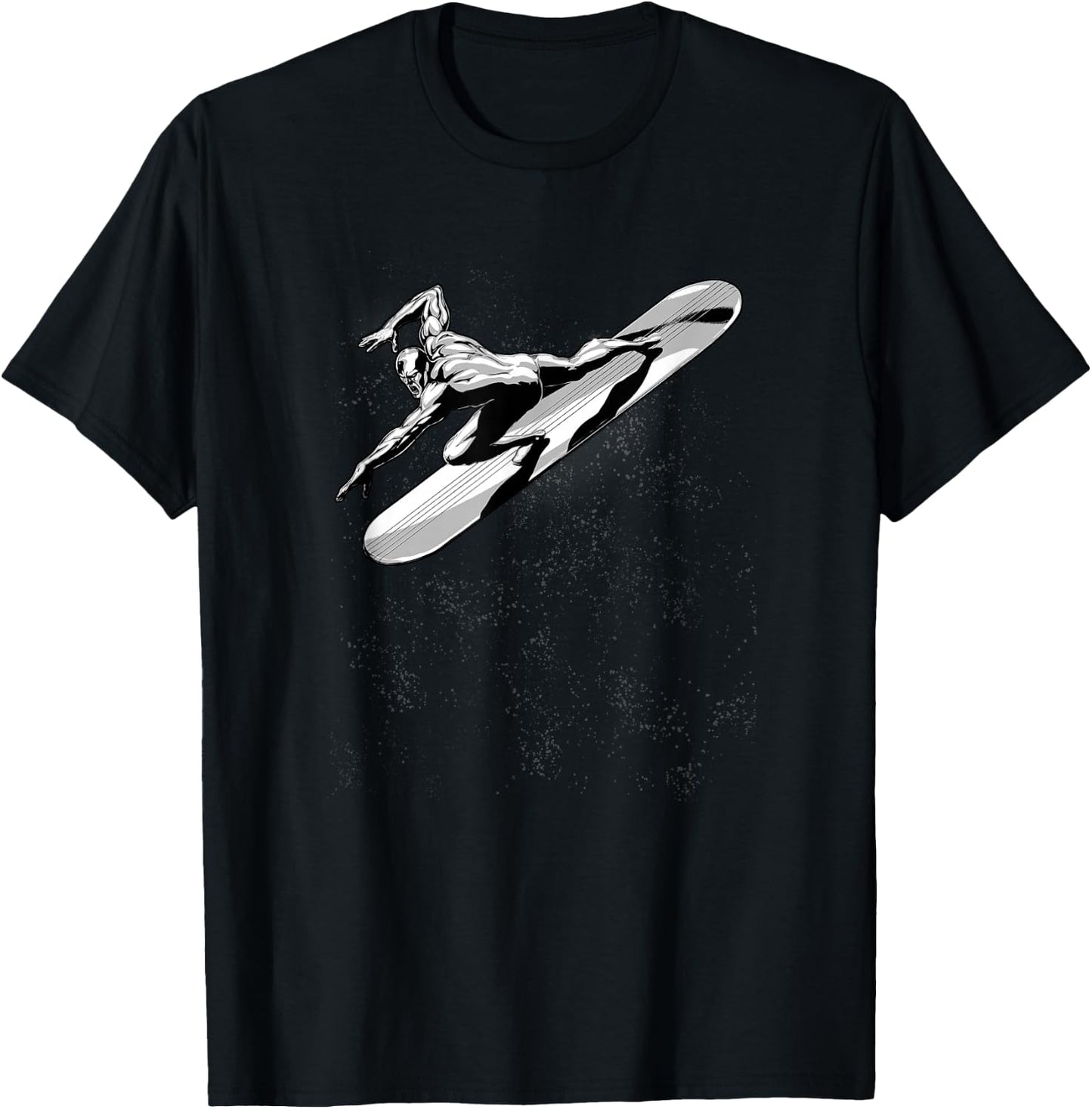 Marvel Fantastic Four Silver Surfer Space Surfing Logo T-Shirt - T-Shirt | Black