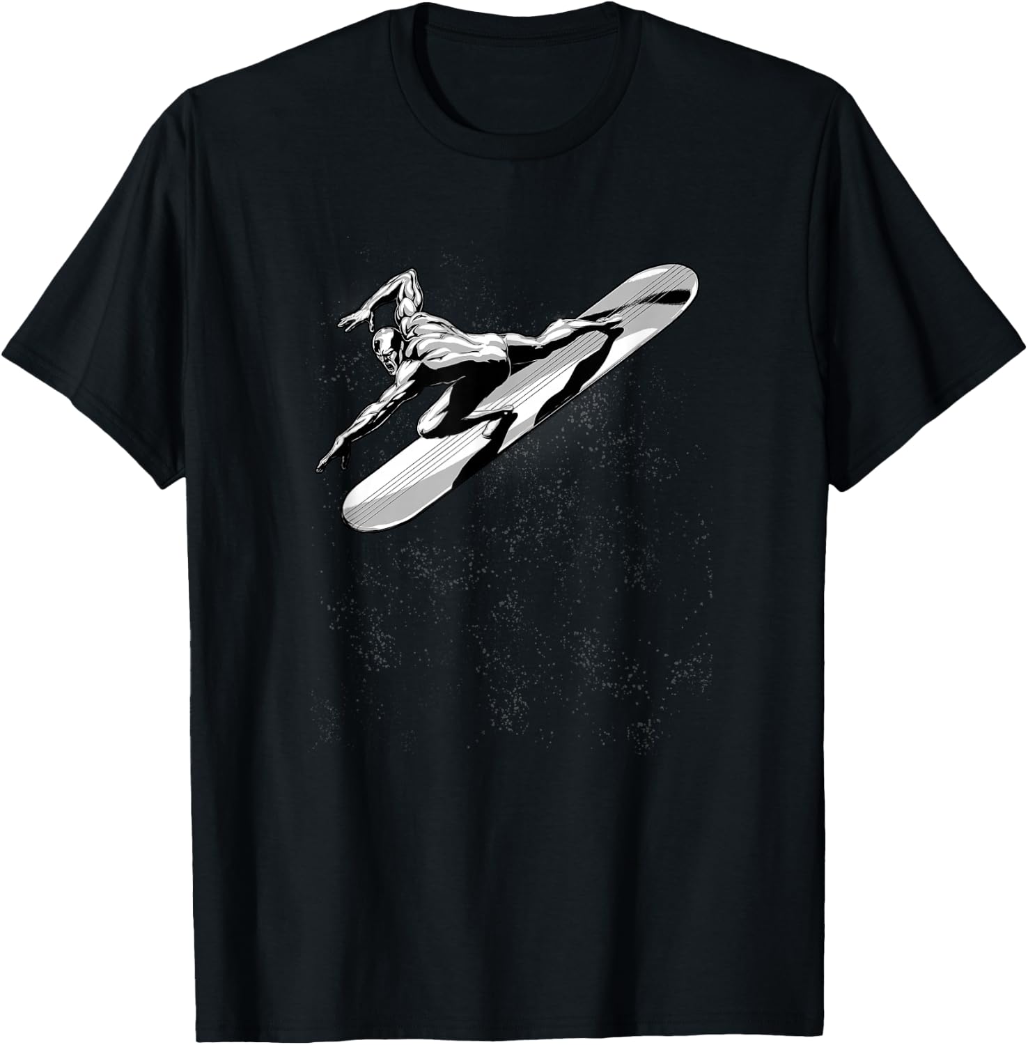 Marvel Fantastic Four Silver Surfer Space Surfing Logo T-Shirt - T-Shirt | Black