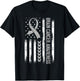 Brain cancer Awareness American Flag T-Shirt - T-Shirt | Black