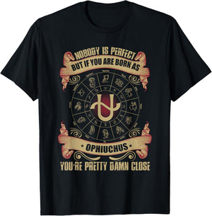 Fancy Ophiuchus November Zodiac Design T-Shirt - T-Shirt | Black