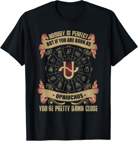 Fancy Ophiuchus November Zodiac Design T-Shirt - T-Shirt | Black