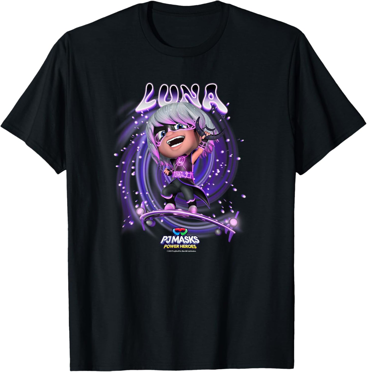 PJ Masks Luna Girl Celestial Ride Magic Villain Logo T-Shirt - T-Shirt | Black