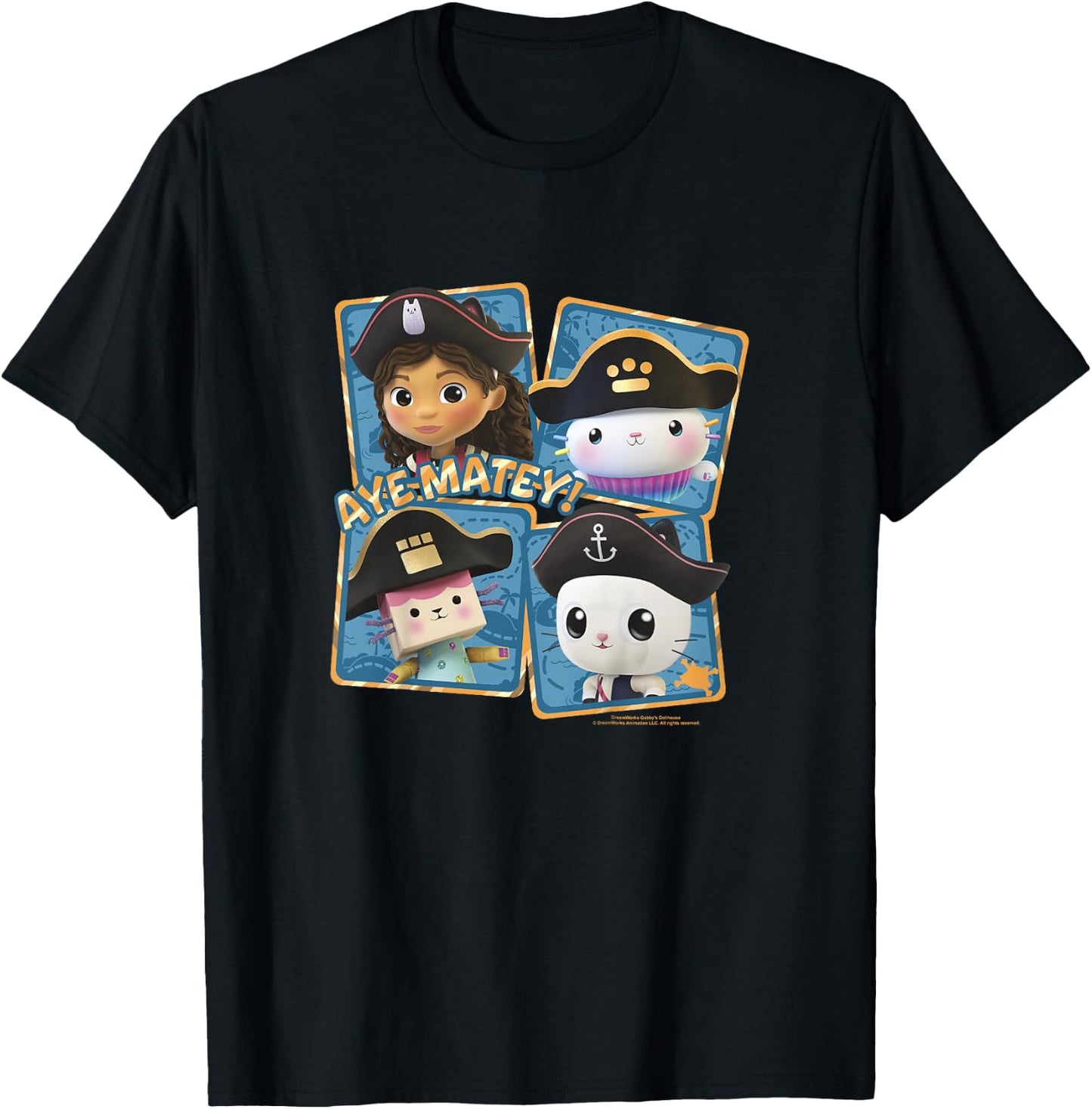 Gabby's Dollhouse Group Shot Pirates Ate Matey! T-Shirt - T-Shirt | Black