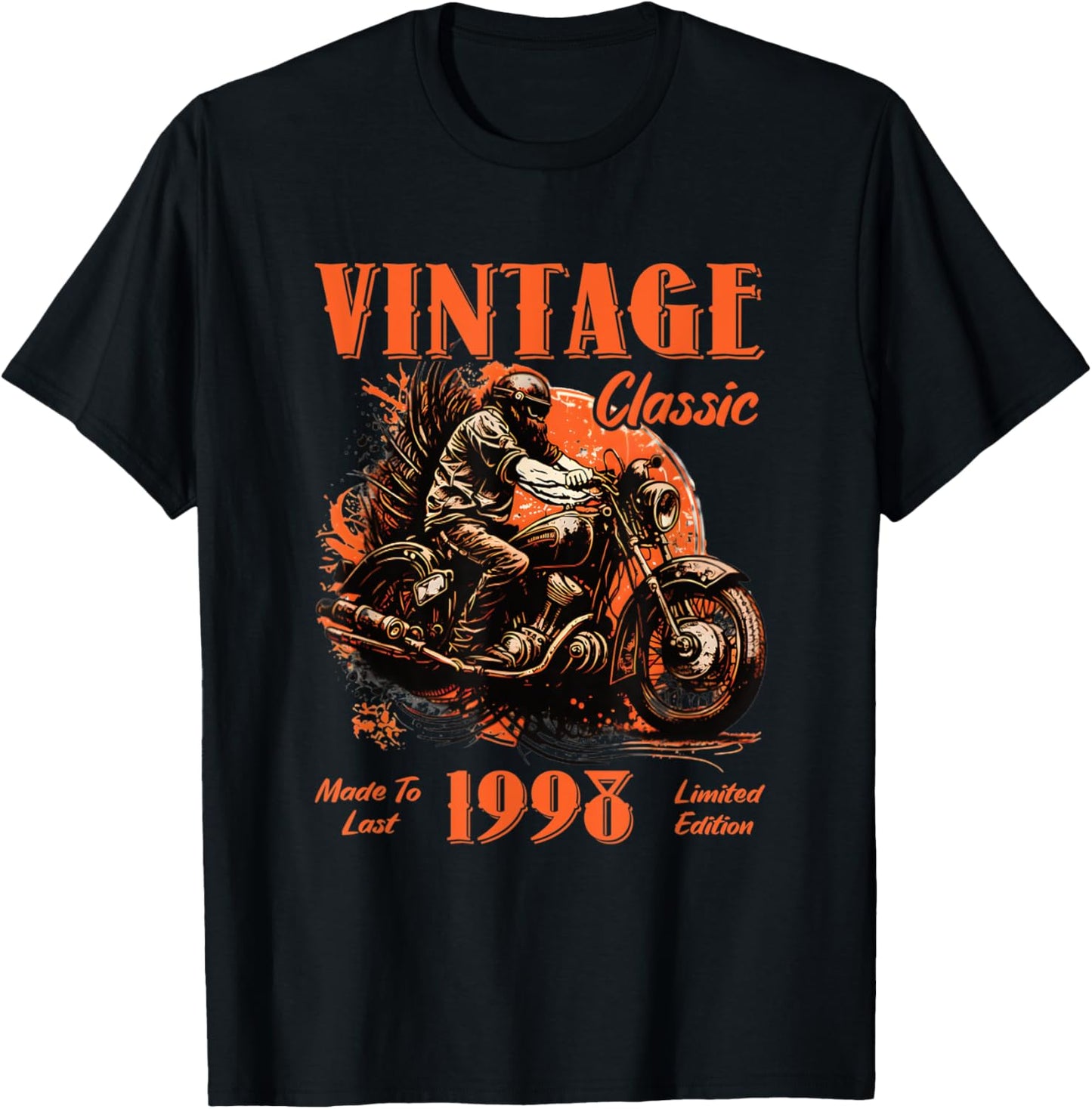 Vintage vintage 1998 birthday classic retro motorcycle T-Shirt - T-Shirt | Black