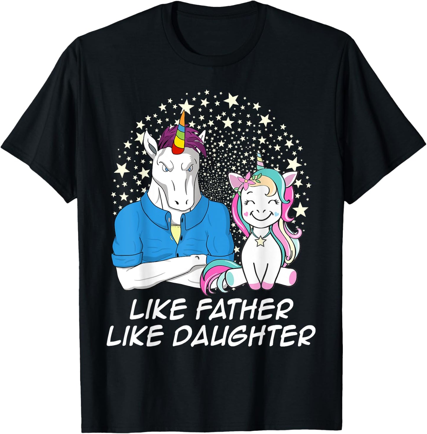 Like Father Like Daughter Unicorn Matching For Dad Kid T-Shirt - T-Shirt | Black